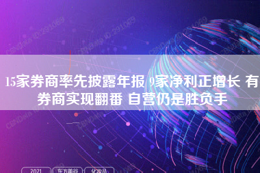 15家券商率先披露年报 9家净利正增长 有券商实现翻番 自营仍是胜负手