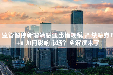 监管暂停新增转融通出借规模 严禁融券T+0 如何影响市场？全解读来了