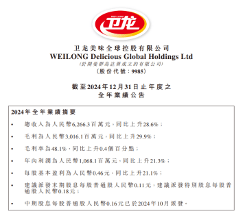 卫龙2024年报深度解码：多元战略构筑增长韧性，港股通催化估值重塑